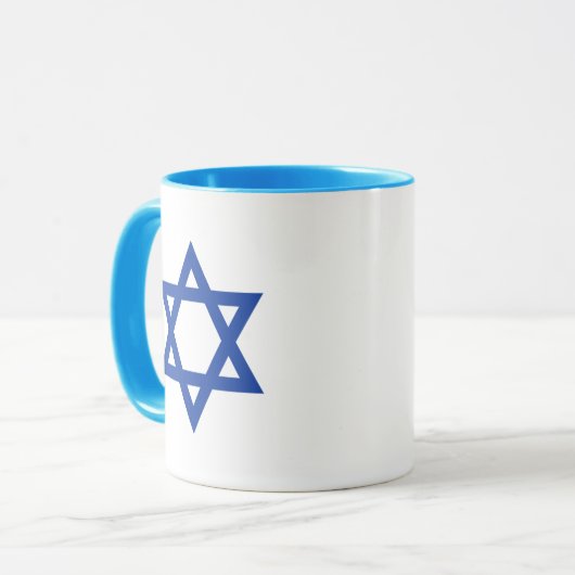 Blauer Davidsstern Tasse (Vorderseite Links)