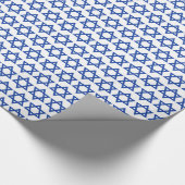 Blauer Davidsstern Weiß Geschenkpapier (Ecke)