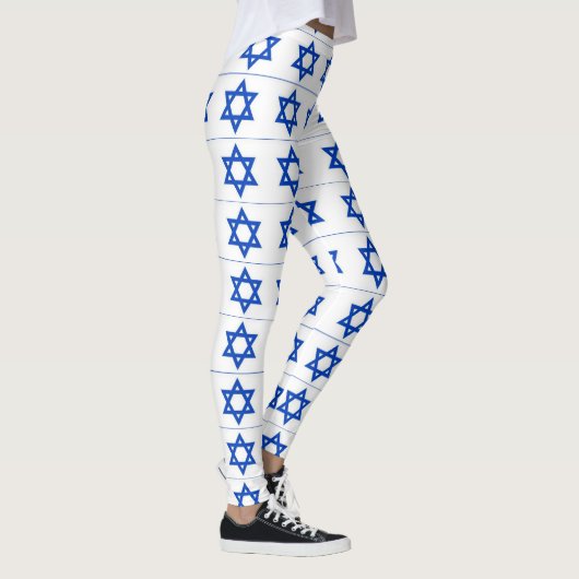 blauer Davidsstern Weiß Leggings (Rechts)