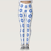 blauer Davidsstern Weiß Leggings (Vorderseite)