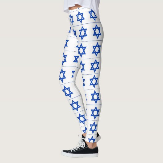 blauer Davidsstern Weiß Leggings (Links)
