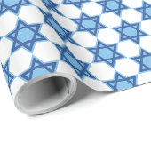Blauer Davidstern Hanukkah Geschenkpapier (Rolleneckpunkt)