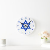 Blauer Davidstern Runde Wanduhr (Zuhause)