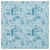 Blauer Deko 1920er Flapper Glamour feminin Stoff (Muster)