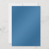 Blauer Dekorationsrahmen zum Hochzeitsempfang Einladung (Rückseite)