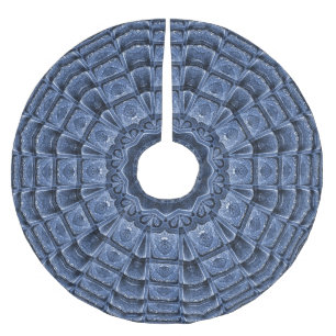 Blauer Dekorativer Baumschurz Polyester Weihnachtsbaumdecke