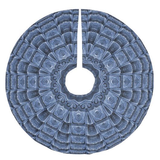 Blauer Dekorativer Baumschurz Polyester Weihnachtsbaumdecke (Vorderseite)