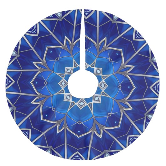 Blauer Dekorativer Baumschurz Polyester Weihnachtsbaumdecke (Vorderseite)