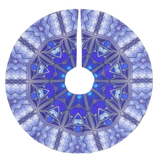 Blauer Dekorativer Baumschurz Polyester Weihnachtsbaumdecke (Vorderseite)