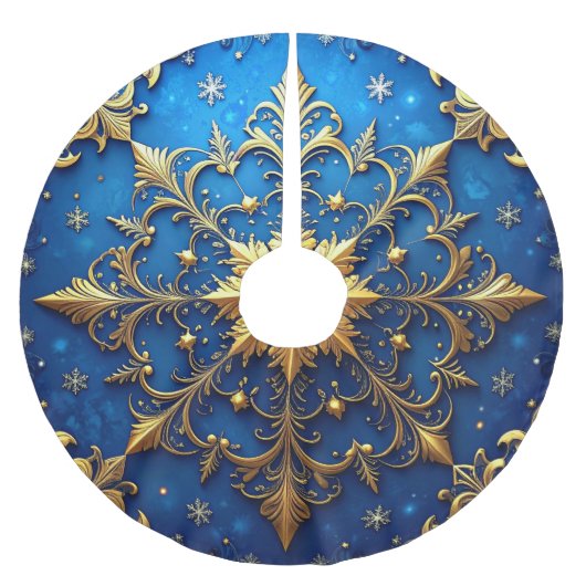Blauer Dekorativer Baumschurz Polyester Weihnachtsbaumdecke (Vorderseite)