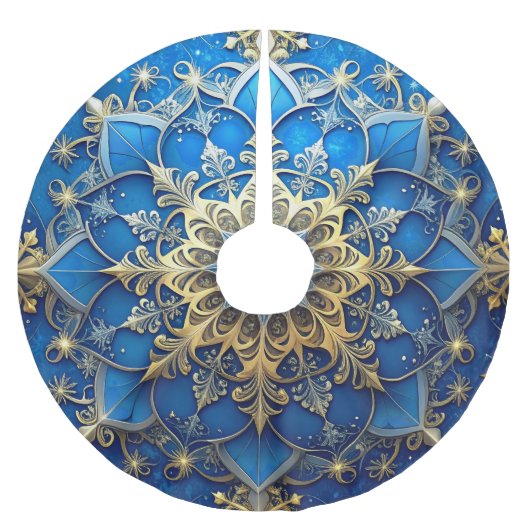 Blauer Dekorativer Baumschurz Polyester Weihnachtsbaumdecke (Vorderseite)