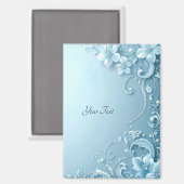Blauer Dekorativer Blumenmagnet Magnet (Vorderseite/Rückseite)