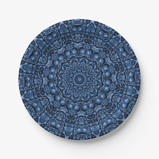 Blauer Dekorativer Papier-Teller Pappteller (Vorderseite)