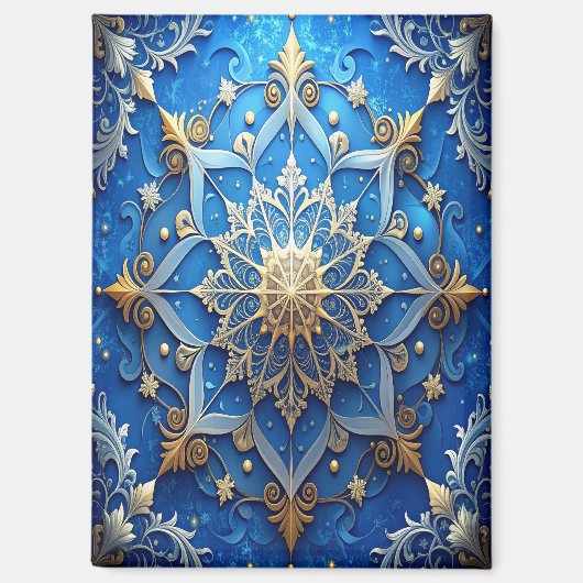Blauer Dekorativer Weihnachts-Feiertagsmagnet Magnet (Vorderseite)