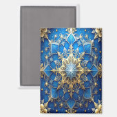 Blauer Dekorativer Weihnachtsmagnet Magnet (Vorderseite/Rückseite)