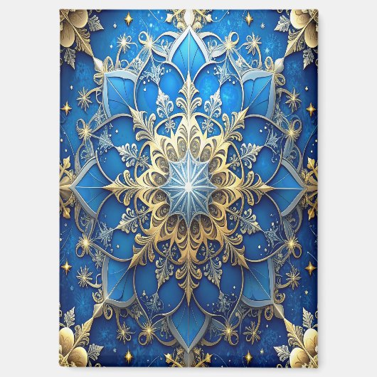 Blauer Dekorativer Weihnachtsmagnet Magnet (Vorderseite)