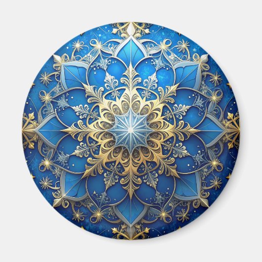 Blauer dekorativer Weihnachtsmagnet Magnet (Vorne)