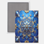 Blauer dekorativer Weihnachtsmagnet Magnet (Vorderseite/Rückseite)