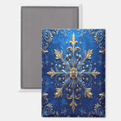 Blauer Dekorativer Weihnachtsmagnet Magnet (Vorderseite/Rückseite)