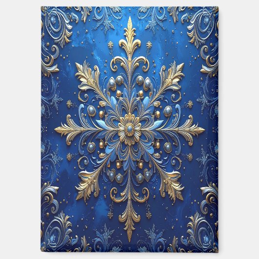 Blauer Dekorativer Weihnachtsmagnet Magnet (Vorderseite)