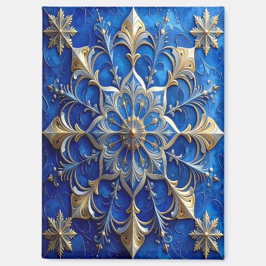 Blauer dekorativer Weihnachtsmagnet Magnet (Vorderseite)