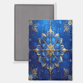 Blauer Dekorativer Weihnachtsmagnet Magnet (Vorderseite/Rückseite)