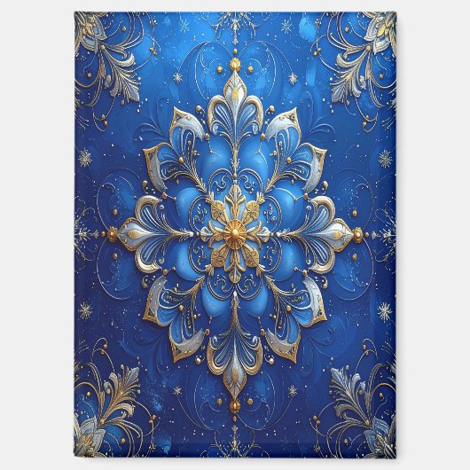 Blauer Dekorativer Weihnachtsmagnet Magnet (Vorderseite)