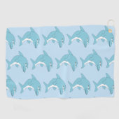 Blauer Delfin-Design, Hintergrund in beliebiger Fa Golfhandtuch (Horizontal)