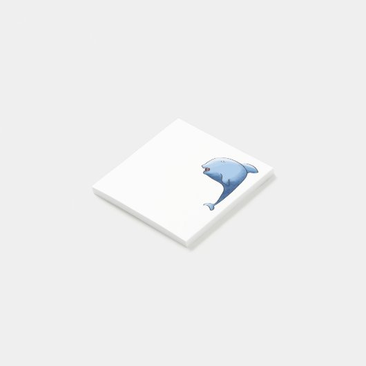 Blauer Delfin Post-it Klebezettel (angewinkelt)