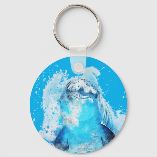 Blauer Delfin Schlüsselanhänger (Vorderseite)