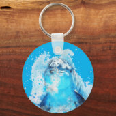 Blauer Delfin Schlüsselanhänger (Vorderseite)