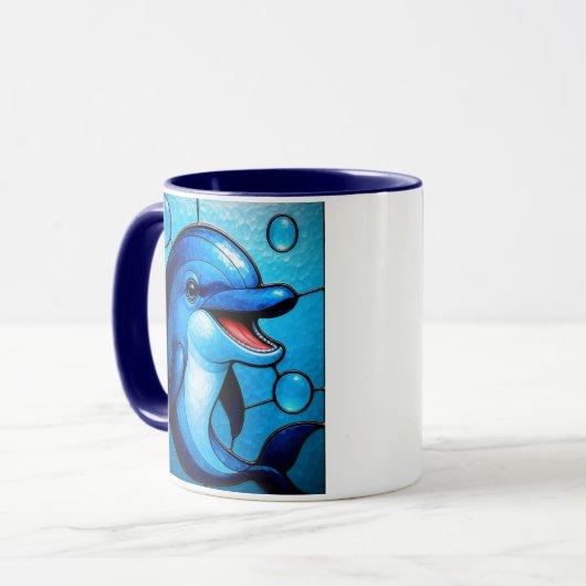 Blauer Delfin Tasse (Vorderseite Links)