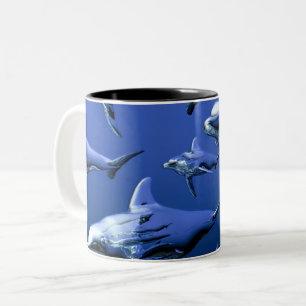 Blauer Delfin Zweifarbige Tasse