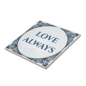 Blauer Delft-Look, Text-Keramik bearbeiten Fliese (Seite)