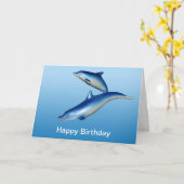 Blauer Delphin-Geburtstag Karte (Gelbe Blume)