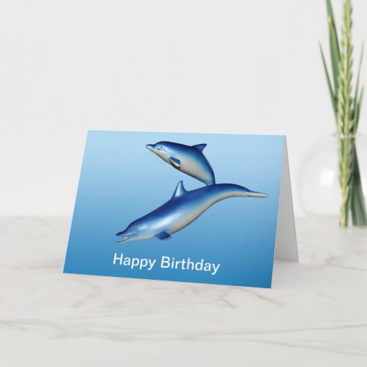 Blauer Delphin-Geburtstag Karte (Vorderseite)
