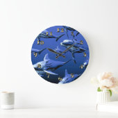 Blauer Delphin Große Wanduhr (Zuhause)