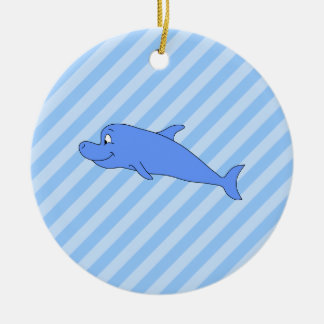 Blauer Delphin Keramikornament