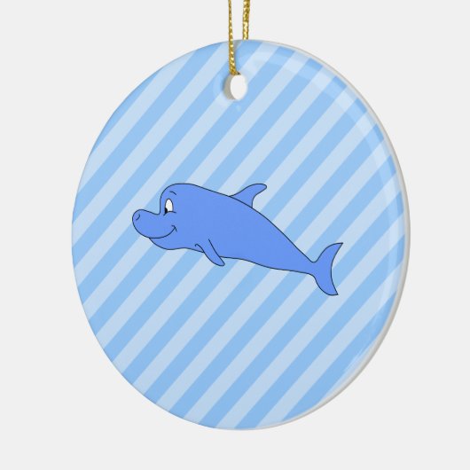 Blauer Delphin Keramikornament (Links)