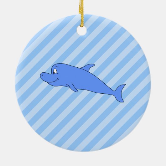 Blauer Delphin Keramikornament (Hinten)