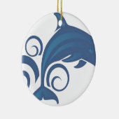 Blauer Delphin Keramikornament (Rechts)