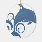 Blauer Delphin Keramikornament (Links)