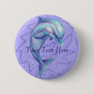 Blauer Delphin-Knopf Button