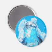 Blauer Delphin Magnet (Vorderseite/Rückseite)