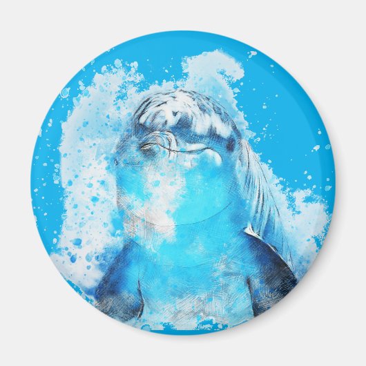 Blauer Delphin Magnet (Vorne)