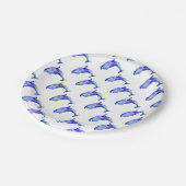 Blauer Delphin-Pappteller Pappteller (Schrägansicht)