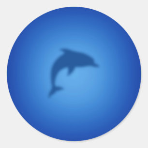 Blauer Delphin Runder Aufkleber