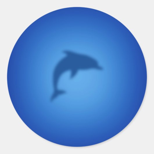 Blauer Delphin Runder Aufkleber (Vorderseite)