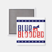 blauer Demokrat. Magnet (Vorderseite/Rückseite)