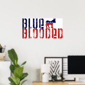 blauer Demokrat. Poster (Heimbüro)